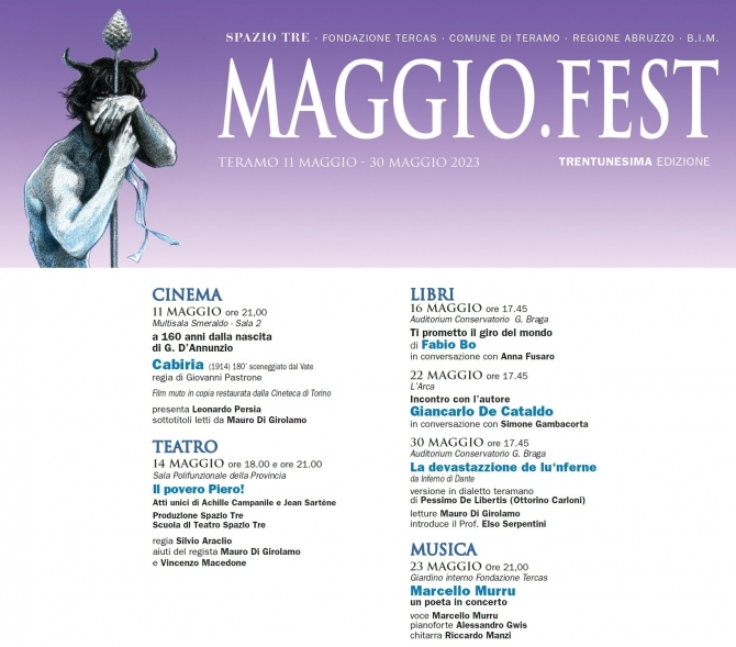 PROGRAMMA  XXXI edizione MAGGIO.FEST    Teramo 11 - 30 maggio 2023 - Spazio Tre